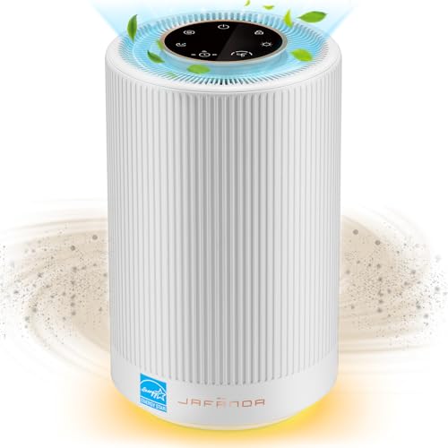 Image of Jafanda JF100 Smart Air Purifiers for Bedroom, H13 True HEPA Filter Coverage 450 sqft, 22dB Air Cleaner with Brushless Motor, Night Light, Effectively Remove Smoke, Dust, Pollen,2 Year Warranty(White)