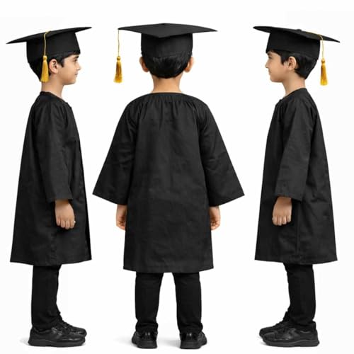 Image of Graduation gown for kids with Cap for convocation dress for school ceremony