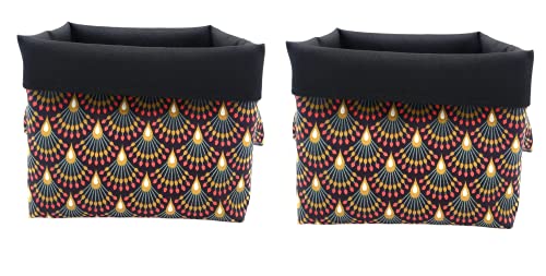E T K R EL TALLER DE COSTURAS Cesta Almacenaje Cesto Plegable Almacenaje Juguetes, Caja Almacenaje Tela para Ropa, Accesorios Electrónicos, Libros, Cosméticos CAJA MULTIUSOS(2 PFAU/NEGRO)