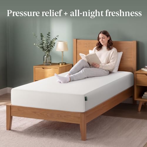 Image of Zinus 8 Inch Twin Green Tea Memory Foam Mattress, Medium Firm Feel | Pressure-Relieving Comfort & Full-Body Support, Naturally Fresh, CertiPUR-US & OEKO-TEX Certified Safe Materials