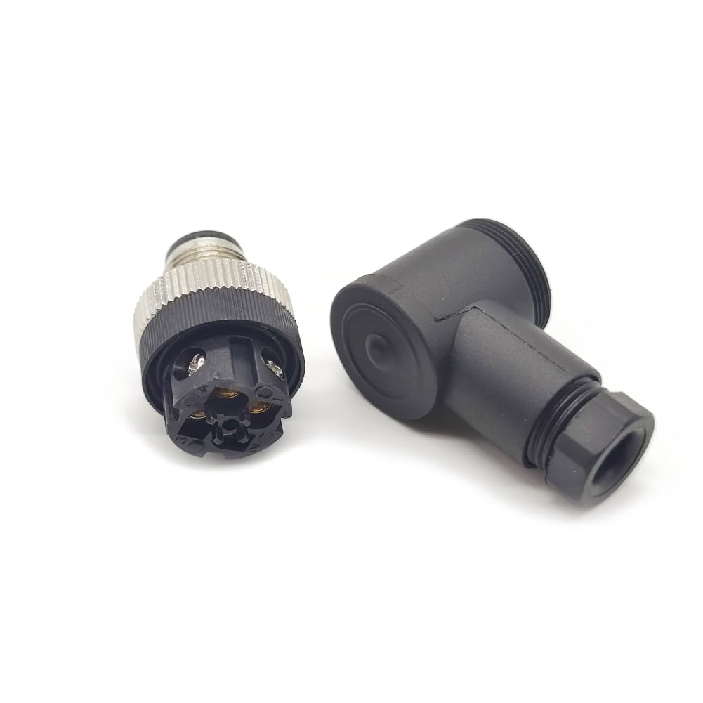 5Pcs M12 4 Pin Maschio Ad Angolo Retto Connettore, A Codice Industriale Circolare Connettore IP67 Unshiled Campo Assemblaggio Sensore Wireable 250V 4A AC/DC Connettore