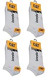 Caterpillar 12 Paar Herren Damen Kurze Socken Sneakers Weiss oder Schwarz AV775 CAT Sportsocken Sneaker Socke Sparset Bundle, Farbe:weiß, Größe:39-42