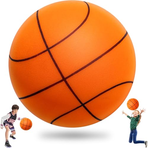 Palla da Basket Silenziosa 21cm per Interni ed Esterni - Pallone Leggero in Gommapiuma per Allenamento Indoor Bambini