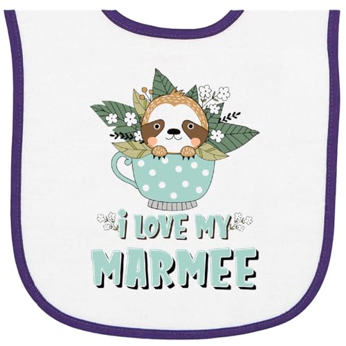 inktastic Teacup Raccoon I Love My Marmee Baby Terry Cloth Bib