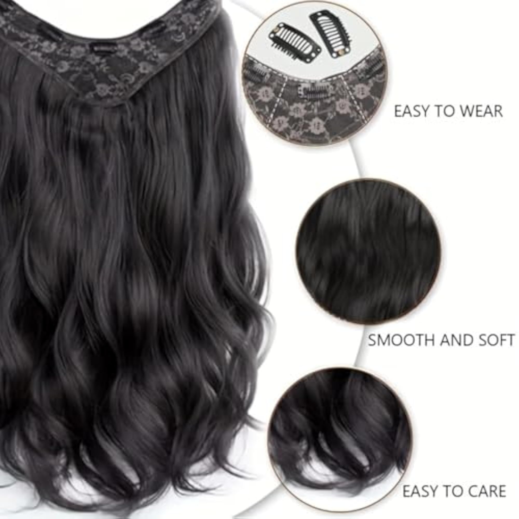 V-Shape Curly 24-Inch Synthetic Hair Wig