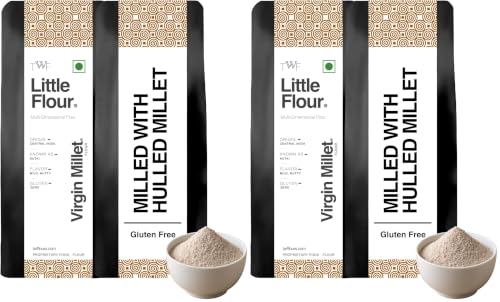 Image of TWF Little Flour | 1kg | Stone Ground | Not Pulverized | Kutki Atta | Naturally Gluten-Free | Virgin - Nutrient Rich (Pack of 2)