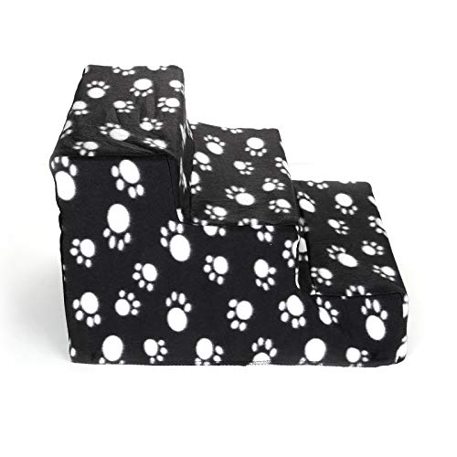 Dhouse Portable Stair Door Pet Puppy Doggy Dog Stairs Plastic 3 Steps Ladder Ramp Washable Cover 45x 35x 30cm Black - Image 5