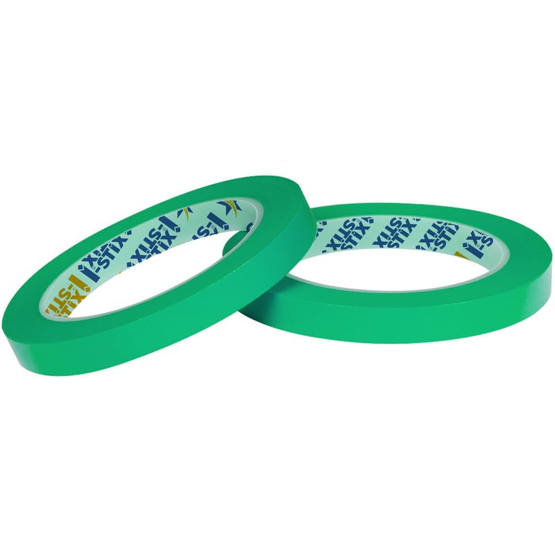 i-stixi-stix | PVC Fine Line Masking Tape | 12MM x 60Y | Pack of 2 Rolls | Stretchable Precision Masking Tape for Automotive Painting, Curves, and Detailing | Sharp Edges and Clean Lines (Sage Green)