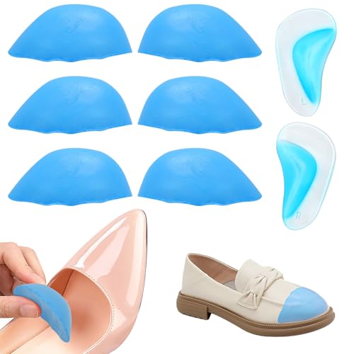 HENGBIRD 3 pares de plantillas reductoras para zapatos, para Zapatos Grandes Hombre Mujer, Almohadillas Invisibles, Espuma Suave Antideslizante Reutilizable y Lavable y 1 Plantilla para Arco Plantar