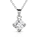 Swarovski Zirconia Round Cut Necklace for Gift Solitaire Bezel Set Pendant,BlingGem-Gifts for Women 18"