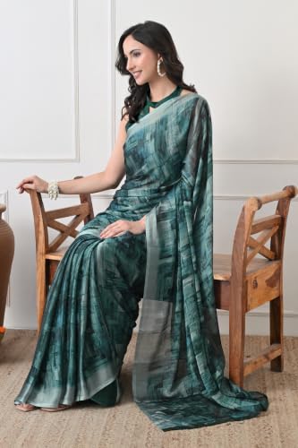 Image of MIRCHI FASHION Women Saree | Chiffon Batik Printed Breathable Regular Use Sari with Blouse