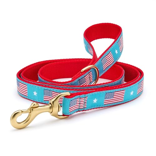 Up Country, Guinzaglio per cani con motivo a bandiera con anello a D, 1,5 m (1,5 m e 5/8' stretto)