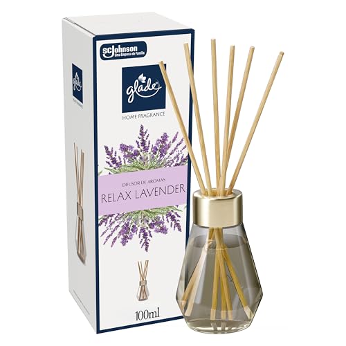 Glade Aromatizador de Ambiente, Difusor Aroma Relax Lavender Lavanda e Sândalo, 100ml e 6 Varetas