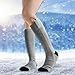 Psdndeww Heated Sock Rechargeable Electric Heating Sock Thermal Warming Sock with Battery for Men Women Skiing Winter Outdoor