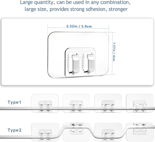 Image of 10 Pack Outdoor String Light Clips Heavy Duty Cable Clips UV-Resistant Adhesive Strips Sticky Hooks for Hanging Fairy Lights Christmas Diwali Decorations Self-Adhesive Cable Organizer
