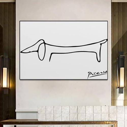 Toile Picasso œuvres classiques chien pour déco murale maison bar et chambre