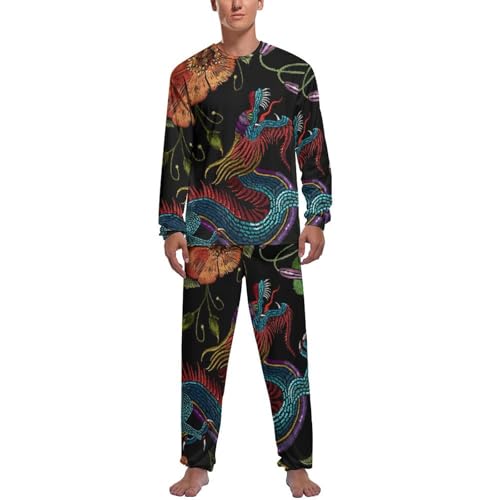 Pyjama homme manches longues haut et bas respirant dragon
