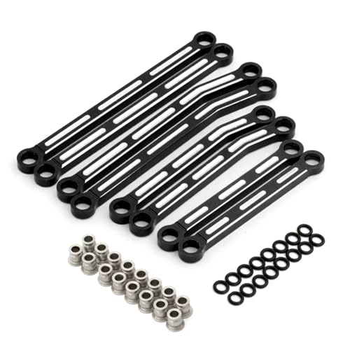 MIXVZARF RC Upgrade Accessories for Traxxas for TRX4M for Bronco for Defender 1/18 Metal Alloy Linkage Tie Link Rod Kit Heightened RC Crawler Car Model Upgrade Parts(Black)