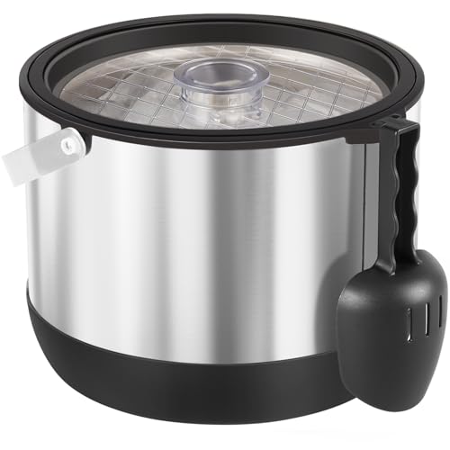 Seau a glacon en acier inoxydable de 4,8 litres avec couvercle et pelle, seau a glacon isotherme double paroi pour les bars à cocktails et les fêtes, sans BPA