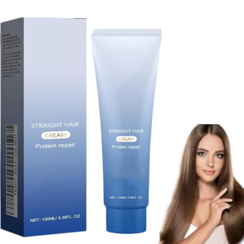 Crema para cabello liso (2025), acondicionador, desenredante y suavizante para uñas, crema de proteínas para alisar el cabello, mascarilla de queratina, brillo y sedosidad (1 piezas)