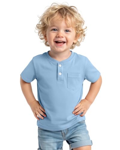 Image of Toddler Boys Cotton Henley T Shirts