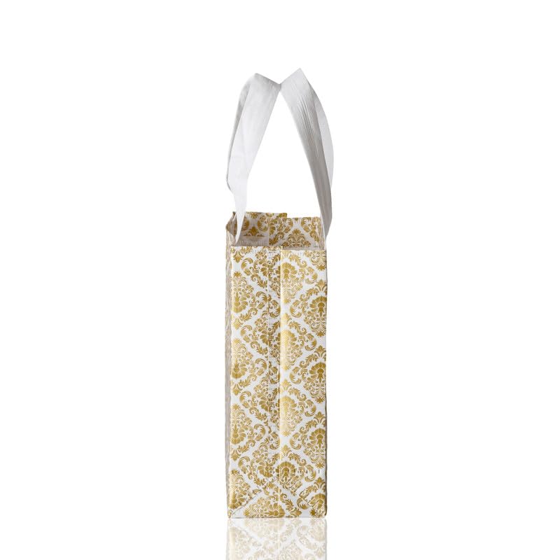 Image of Lavya Festive Special Reusable Non-Woven Laminated Gift Bags, Wedding Gifts, Shagun Lifafa, Mithai, Jewellery, Traditional Gifting Carry Bag (Extra-Small - 6.75x9x3, White, Pack of 50)