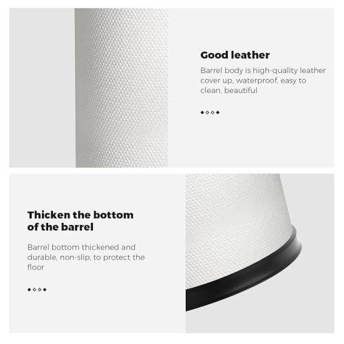 Image of 9L /2.3GALModern White Trash Can with Flip Lid,Fancy Gold Waste Paper Baskets for Bathrooms,Gold Trash Can for Bathroom,Bedroom, Powder Room,Office,Laundry Room (9L-White)