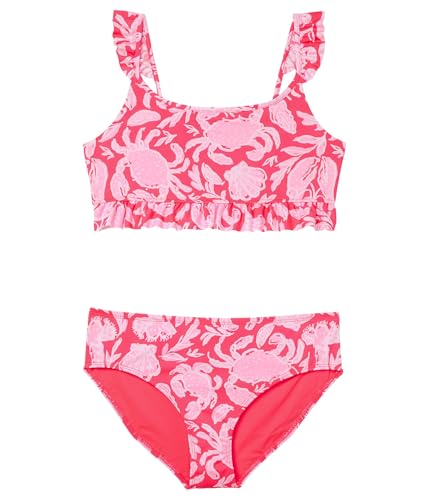 Lilly Pulitzer Girls' Standard Chrissy Bikini UPF 50+ (Toddler/Little Big Kid), Cane Coral Crab Collab