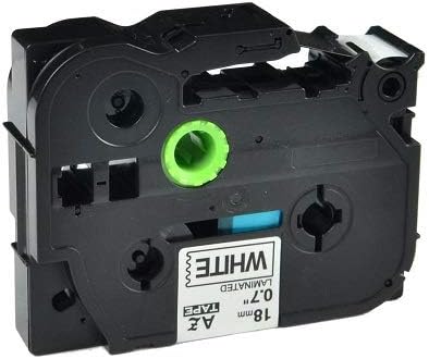 18mm Width Laminated Label Tape for Brother P-Touch PT-1000. Black ON White 8m in Length. TZe-241. See Description for List of Compatible Printers. TZ-241