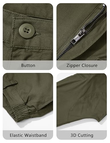 Image of CRYSULLY Men's Regular Fit Cotton Tactical Cargo Pants (Army Green 4XL)