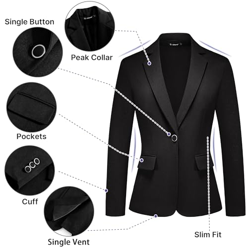 Women's 2 Piece Outfits Business Formal Blazer Pant Suits for Women Solid Slightly Shiny3