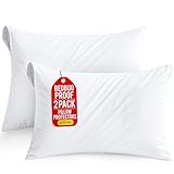 Set of 2 Pillow Protectors with Zipper Queen Size, Bed Bug and Dust Mite Proof Pillow Covers, Ultra Soft Pillow Encasements, Moisture Wicking and Waterproof Pillow Cases by Utopia Bedding (White)
