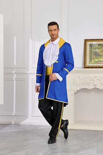 LILLIWEEN The Beast Costume Beauty Belle Maid Dress Dan Stevens Halloween Cosplay Outfits Mens Aristocrat Costume