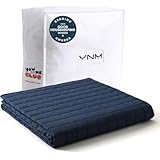 YnM Exclusive Weighted Blanket, Soothing Cotton, Smallest Compartments with Glass Beads, Bed Blanket for One Person of 140lbs, Ideal for Twin/Full Bed (48x72 Inches, 15 Pounds, Navy)