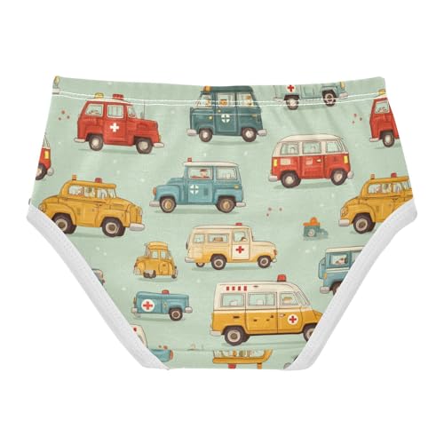 Wusikd Cute Fire Trucks Girls' Underwear Cotton Girls Briefs Soft Toddler Underwear 2T2