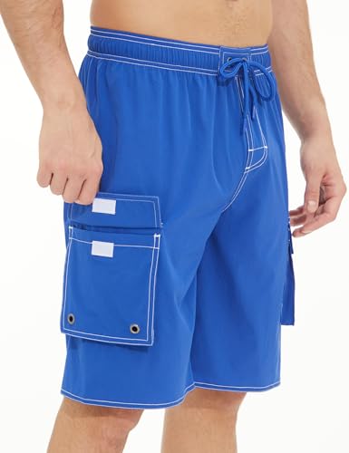 Mens Long Board Shorts Compression Liner 10 Inch Inseam Beachwear4