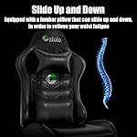 Gaming Chair, Ergonomic Office Computer Chair with Footrest and Lumbar Support Massager Racing Style High Back Video Gamer Chair, Wide＆Thick Cushion, 90°-135° Recline, Adjustable Height, Black - Image 4