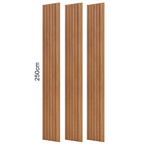 Painel Ripado 250x134cm Nature Pradel Móveis Freijó/madeirado