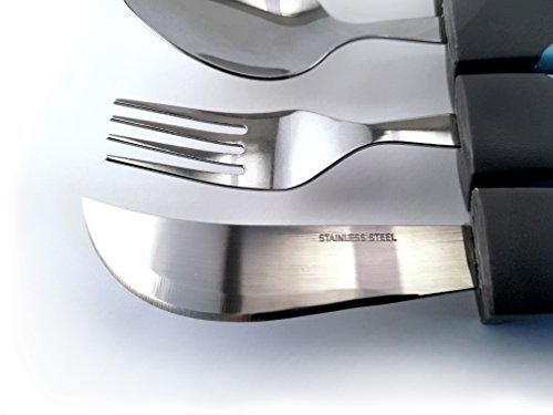 Utensils adaptáveis BUNMO – conjunto de talheres e garfos e colheres pesados para pessoas idosas, pe