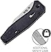 SOG Flare Folding and Pocket Knife Assisted Opening Tech Knife w/ 3.5 Inch Stainless Straight Edge Blade & Tactical Knife GRN Grip (FLA1001-CP), Black