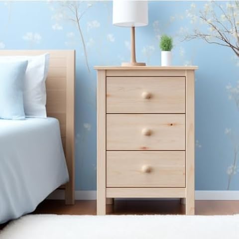 Tall Solid Pine Nightstand by From the Tree Furniture Cover