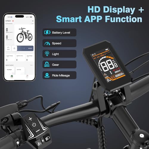 HITWAY Electric Bike for Adults, 29" Electric Bicycle E Mountainbike with 48V 15.6Ah Removable Battery, 250W Motor, 7-Speed Gear, Commute E-bike Max Range to 80-150km,with APP, NFC - Image 7