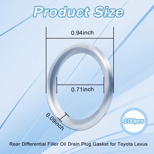 Image of 100PCS 12157-10010 18mm Oil Drain Plug Gasket Washer Crush Seal Compatible with Toyota 4Runner Land Cruiser Tundra RAV4 Tacoma FJ Cruiser Highlander Sequoia Sienna Replaces 012157-10010