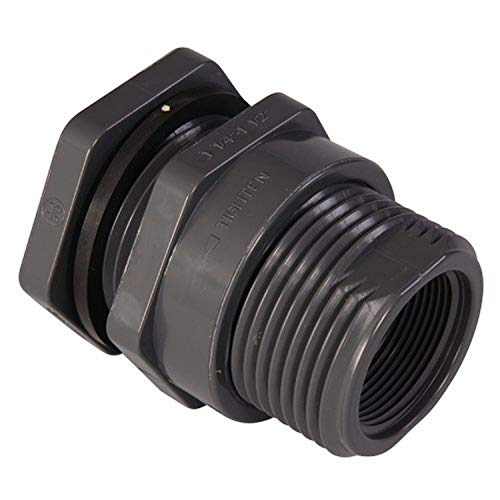Hayward BFA1010CES 1-Inch Gray PVC Socket by Thread BFA Series Bulkhead Fitting with EPDM Standard Flange Gasket