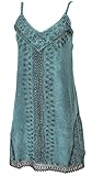 Talla única: 38-42 GURU SHOP Vestido indio bordado, vestido de verano, mini vestido hippie chic, para mujer, rojo, sintético, talla: 40, vestido corto, alternativa a ropa, turquesa, 42
