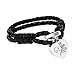 Engraved "Always in my heart" Memorial Urn Bracelet Stainless Steel Black Leather Cremation Urn Bracelet Cremation Jewelry