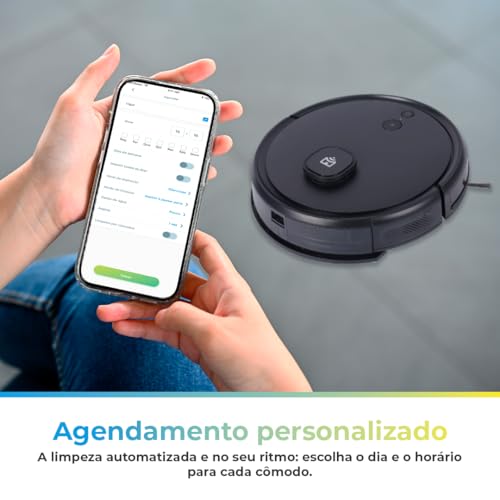 Smart Robô Aspirador Wi-Fi Laser PRA800 Positivo Casa Inteligente, Mapeamento Inteligente, Varre, As