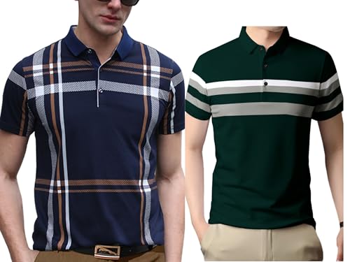 Image of Noble Monk Men's Regular Fit Polo T Shirt |Half Sleeves |Collar Tshirts | Casual T-Shirt for Men