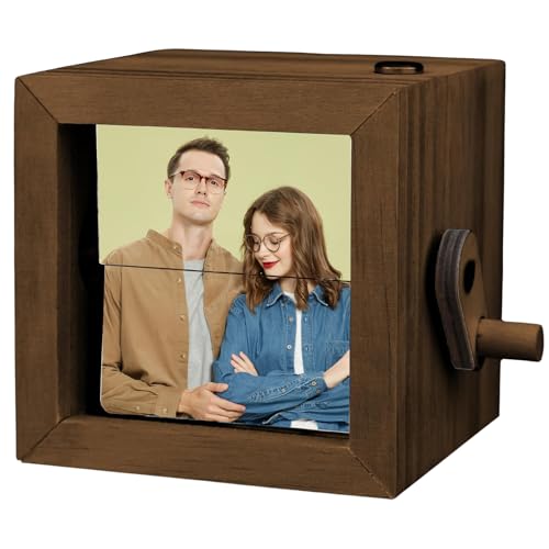 Image of Custom Flip Photo Box Personalized Photo Flip Book Frame Animation Machine Hand-crank Flipbook Box Album with Light Christmas Birthday Gifts for Couples Family Valentine