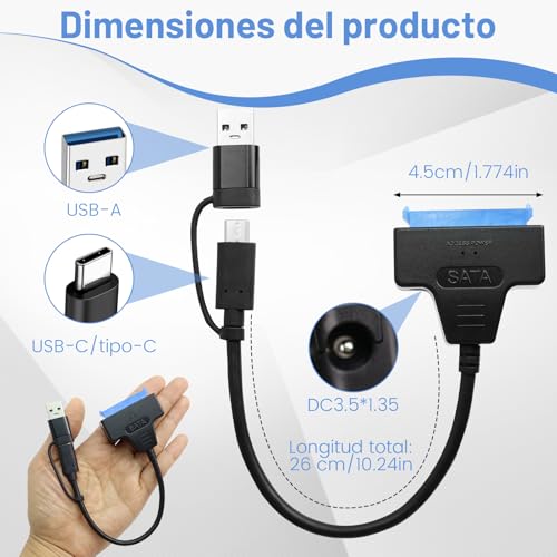La Mejor Lista de Cable sata a usb los mejores 5. 16 Imagen adicional